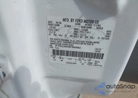 2006 Ford F-150 Stx/Xl/Xlt from USA, damaged, VIN 1FTRX14W36FB55882